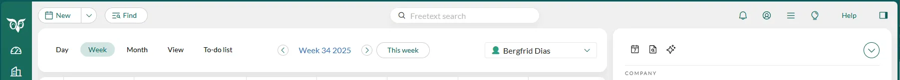 You will find the free-text search in the top bar -screenshot