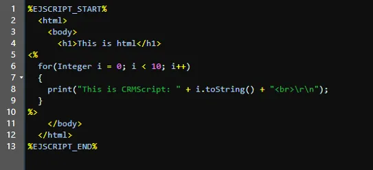 CRMScript -screenshot