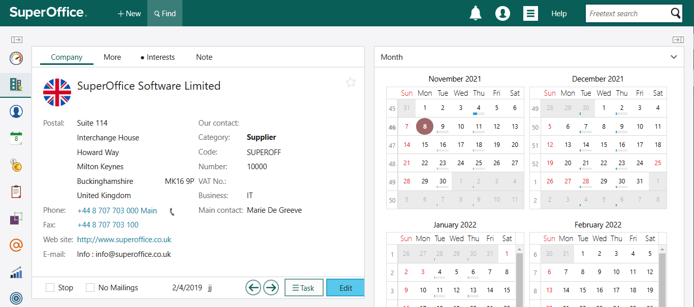 Calendar -screenshot