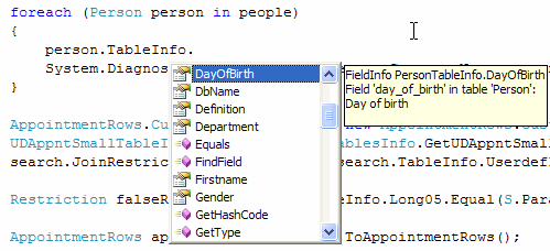 TableInfo intellisense -screenshot