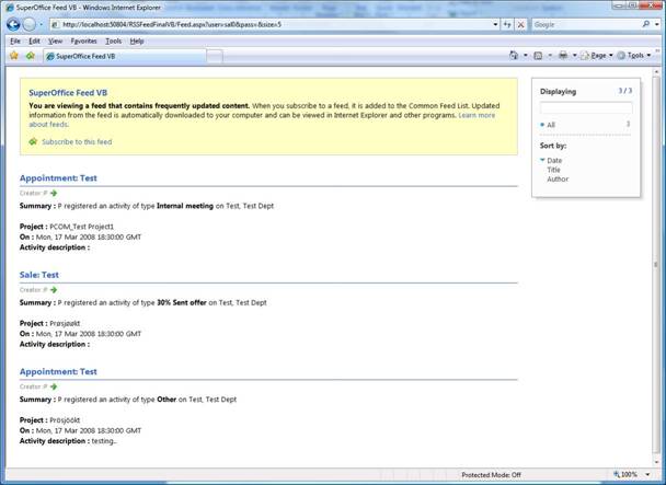 RSS feed before subscribing -screenshot