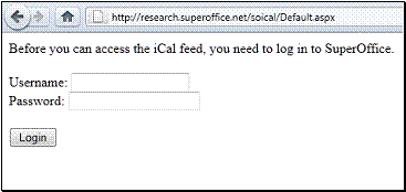 Log in dialog -screenshot