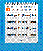 Windows Live Calendar Gadget -screenshot