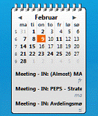 Windows Live Calendar Gadget -screenshot
