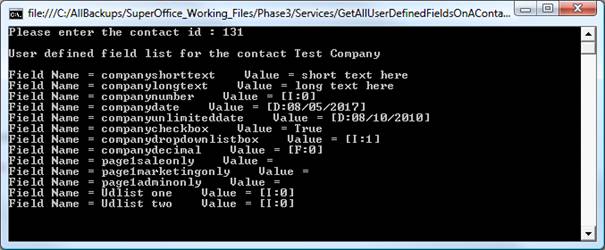 How to display all user-defined fields -screenshot