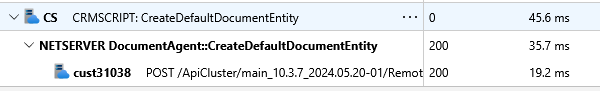 Correct use of CreateDefaultDocumentEntity() in CRMScript