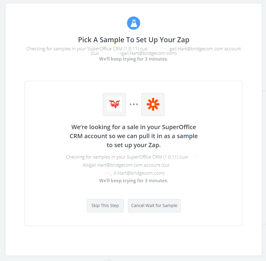 Pick A Sample To Set Up Your Zap -screenshot