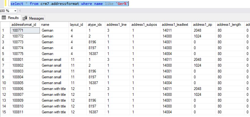 address format -screenshot