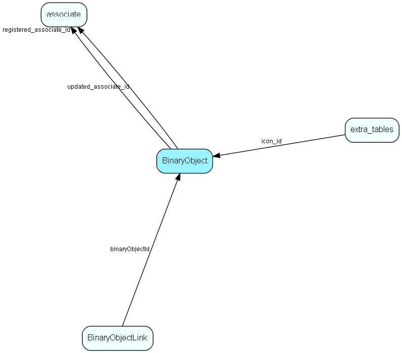 BinaryObject table relationship diagram
