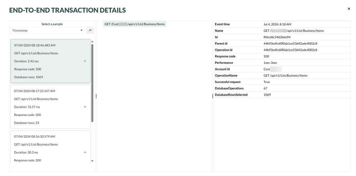 API request samples -screenshot