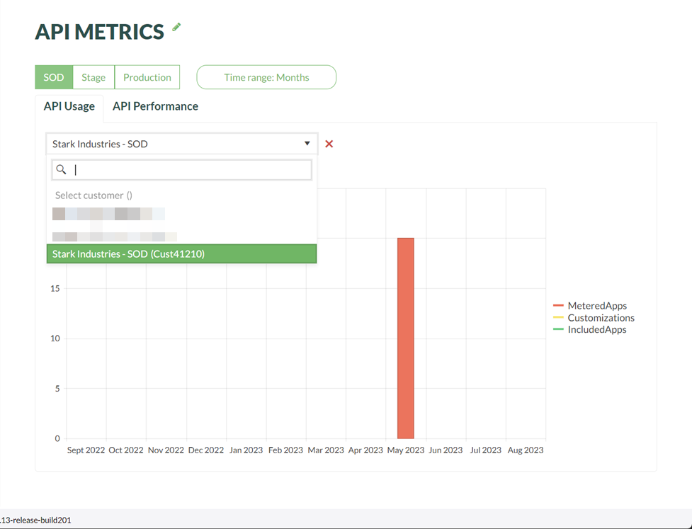 API usage filtering -screenshot