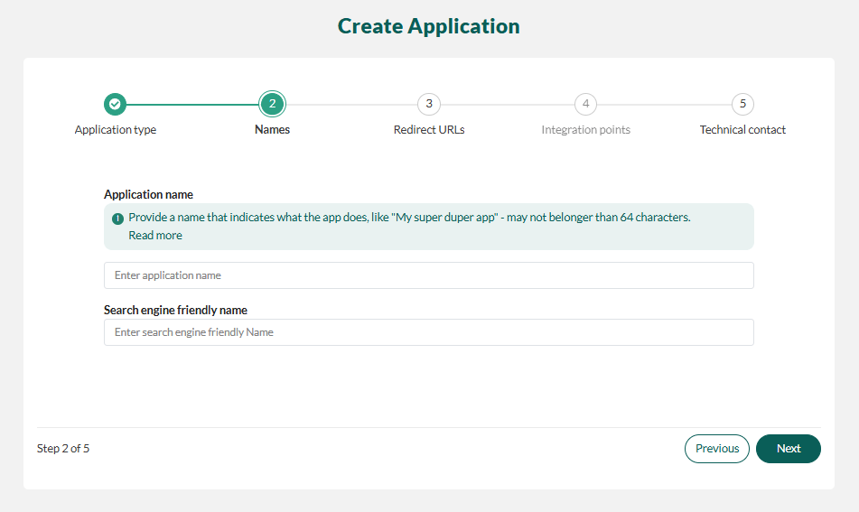 Enter application name -screenshot
