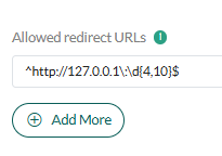 Enter redirect URL -screenshot