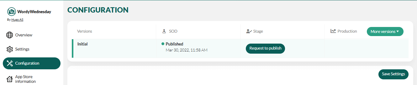 App registration complete -screenshot