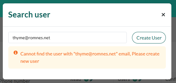 Create user button in the SuperOffice Developer Portal -screenshot