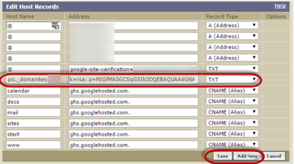 Add TXT record -screenshot