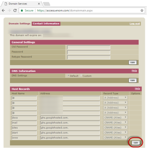 DNS default -screenshot