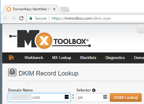 MXtoolbox tool -screenshot