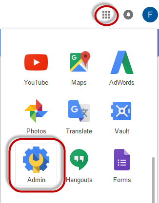 Google Admin -screenshot