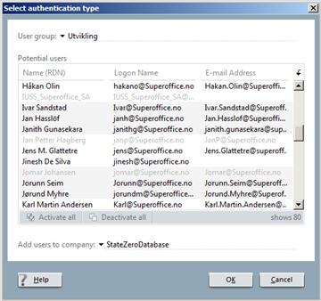 Auth types -screenshot