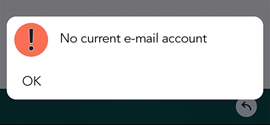 Mobile CRM: No current email account -app-screen