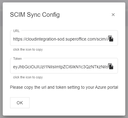 SCIM sync config -screenshot