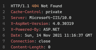 iis 404 response -screenshot