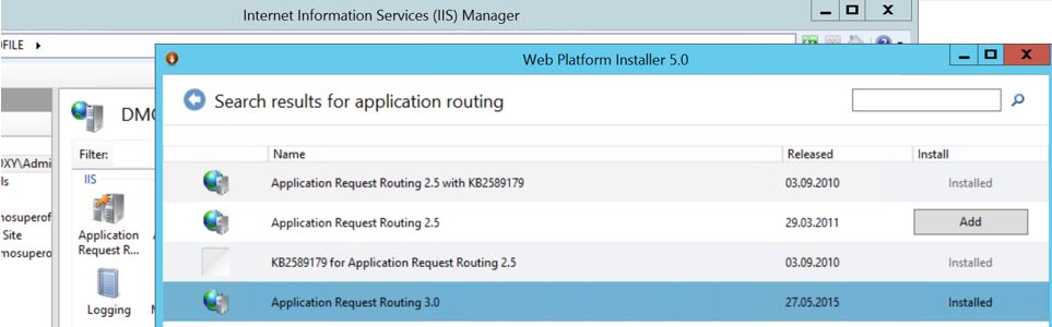 Application Request Routing 3.0 -screenshot