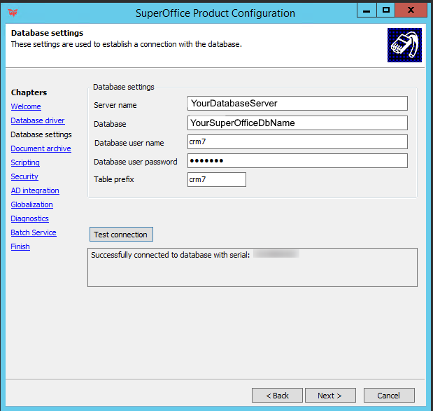Make sure you update the database settings correct -screenshot