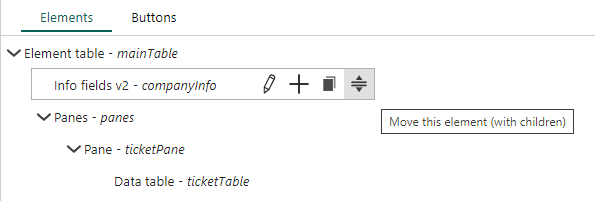 Screen capture of move element button