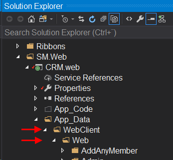 Web client configuration folder