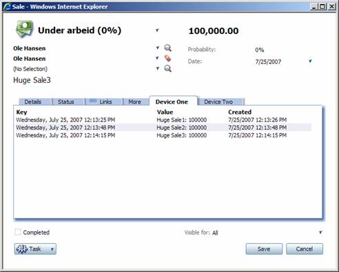 sale dialog