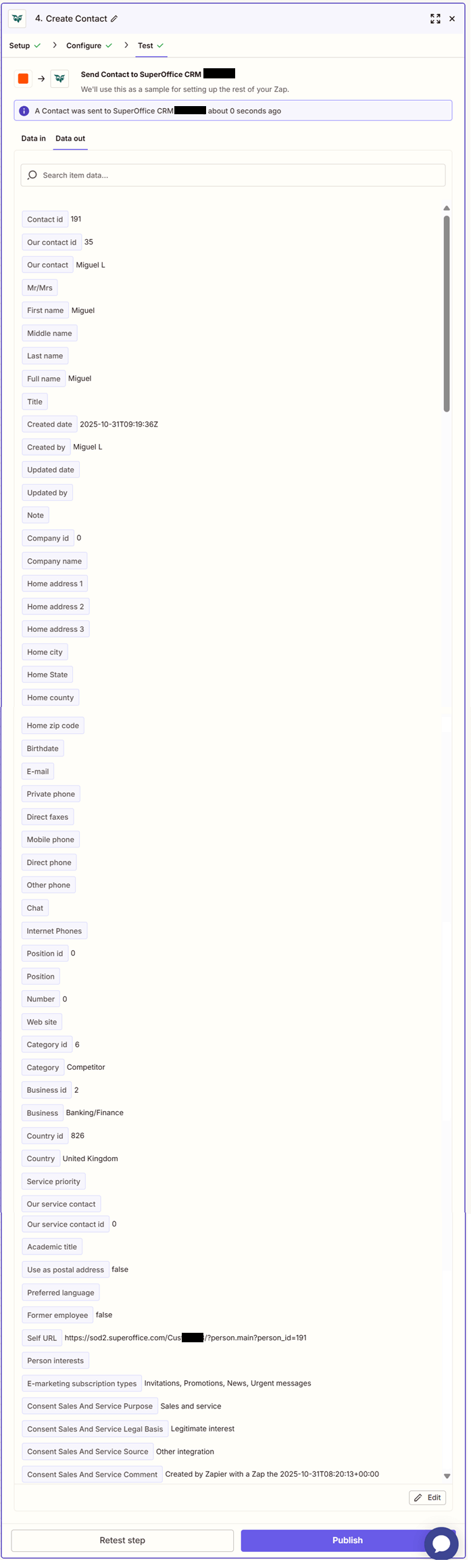 Zapier: Verify -screenshot