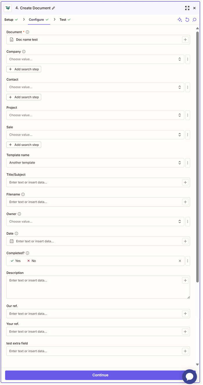 Fill out your action -screenshot