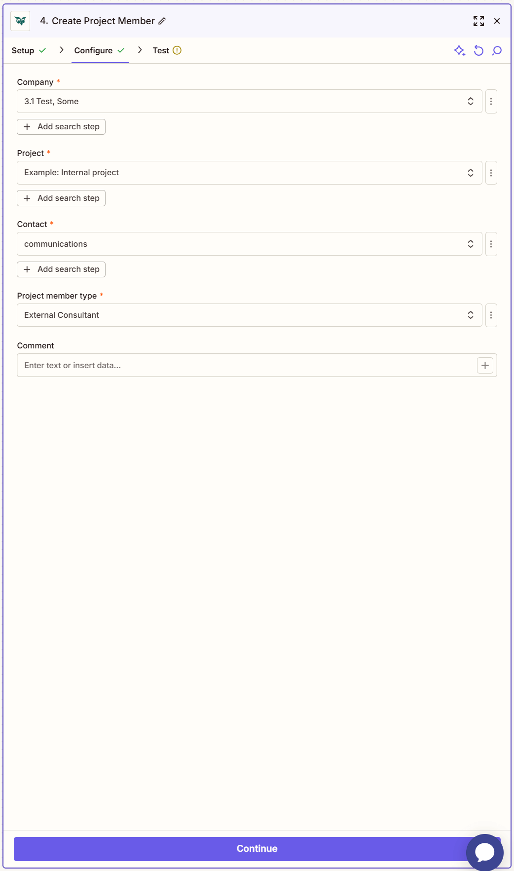 Fill out your action -screenshot