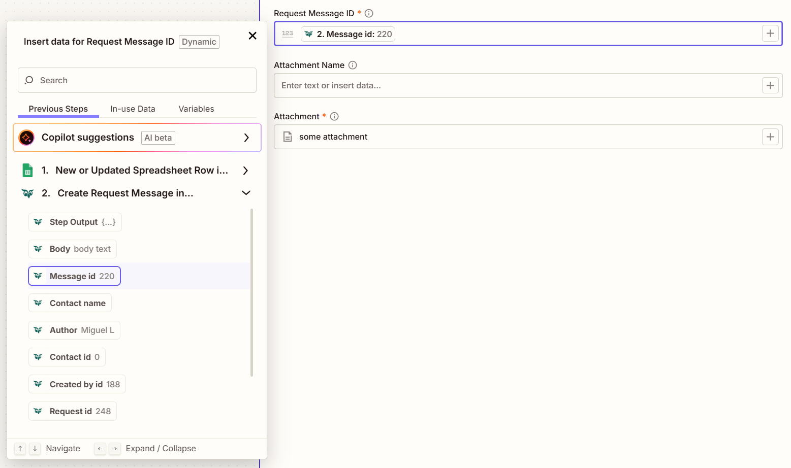 Set up your Message Id -screenshot