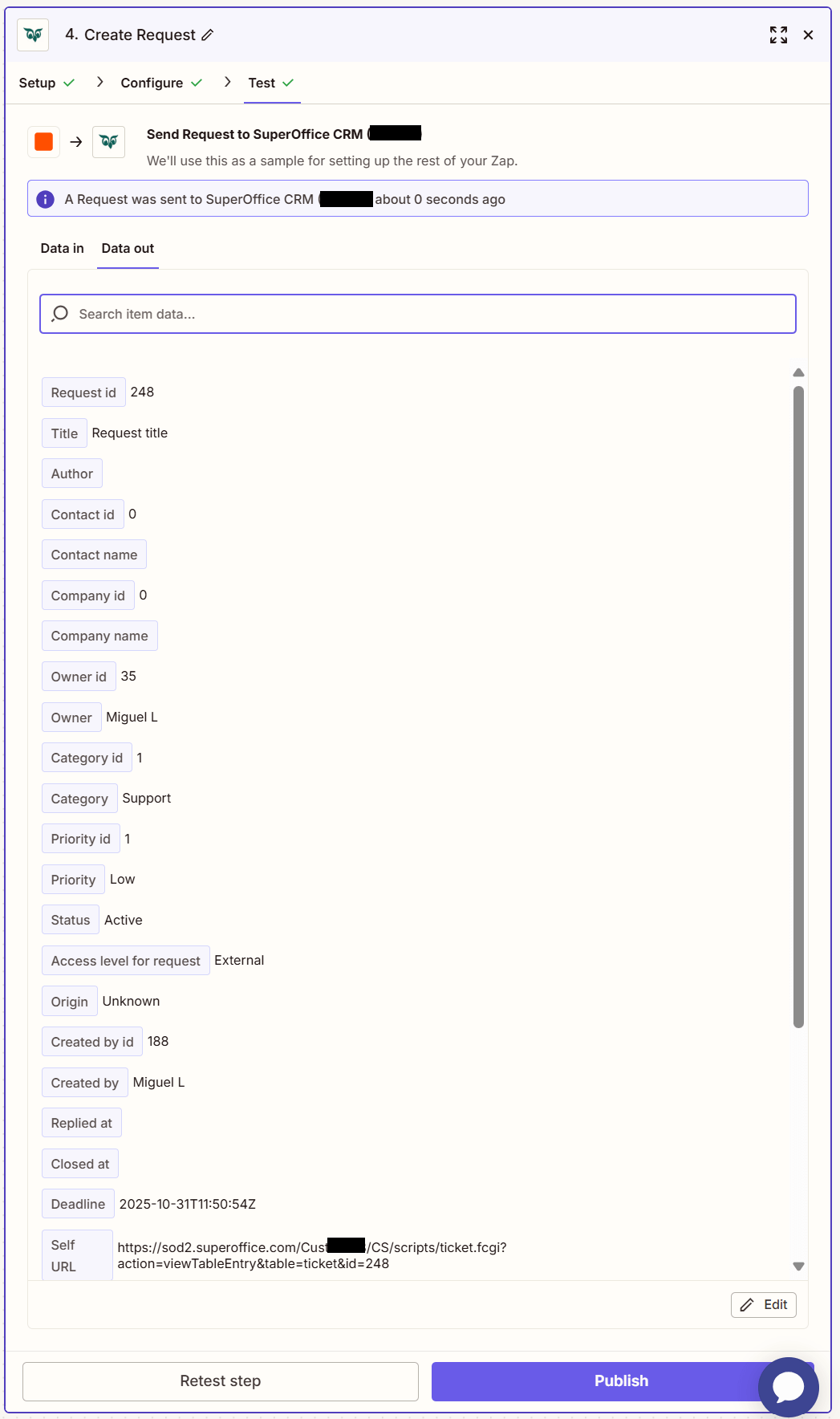 Zapier: Verify -screenshot