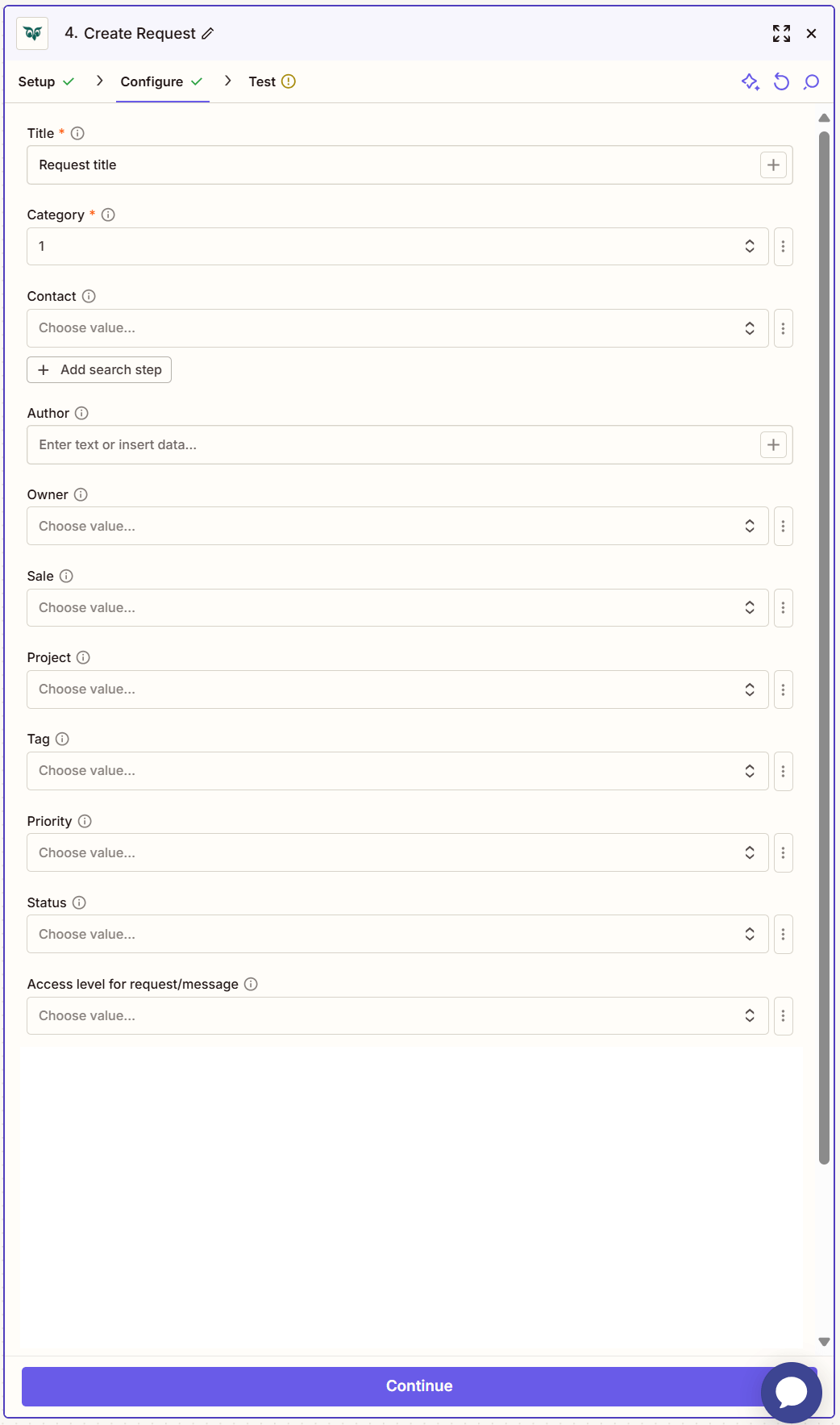 Fill out your action -screenshot