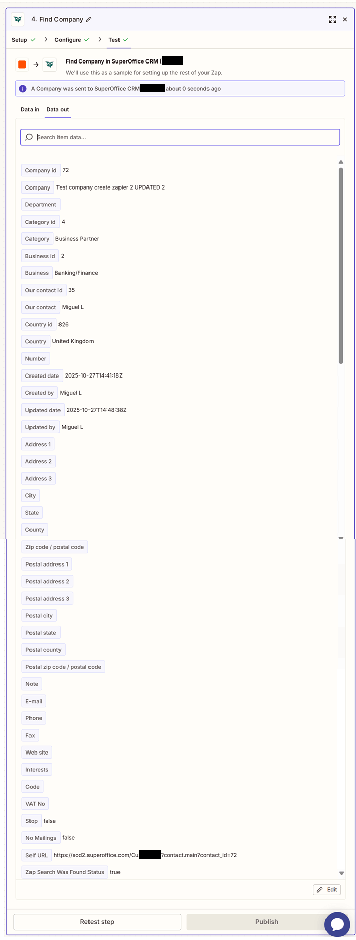 Zapier: Verify -screenshot