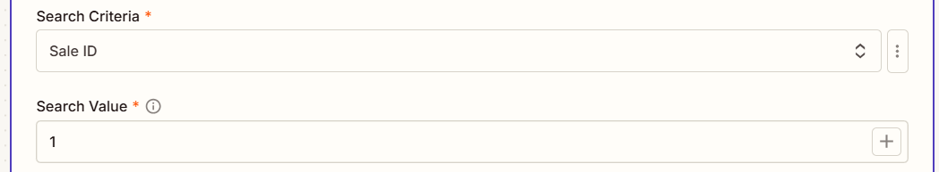Choose your search criteria -screenshot