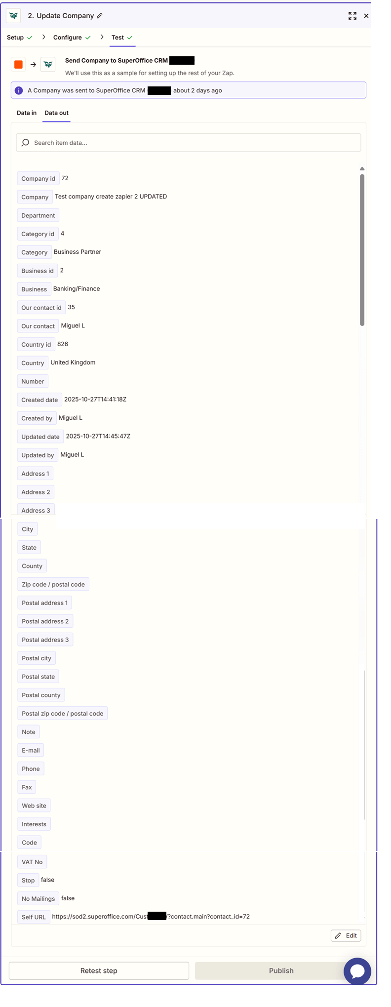 Zapier: Verify -screenshot