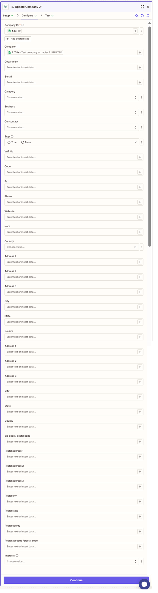 Fill out your action -screenshot