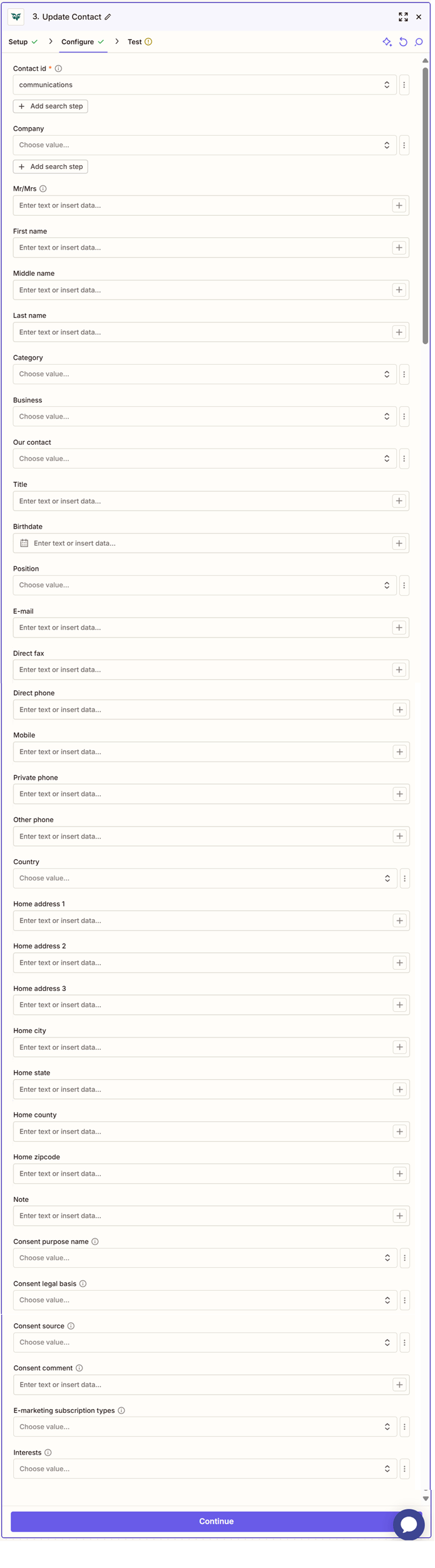 Fill out your action -screenshot