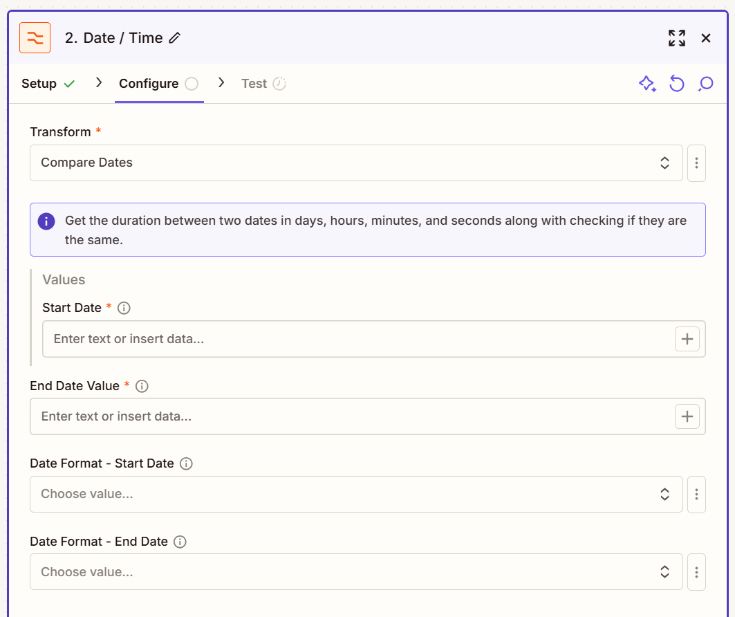 Compare Dates -screenshot