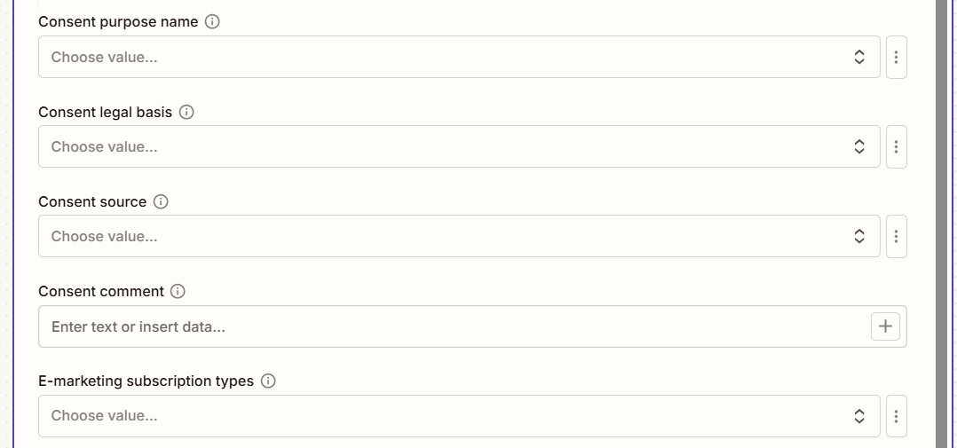 Create new contact information -screenshot