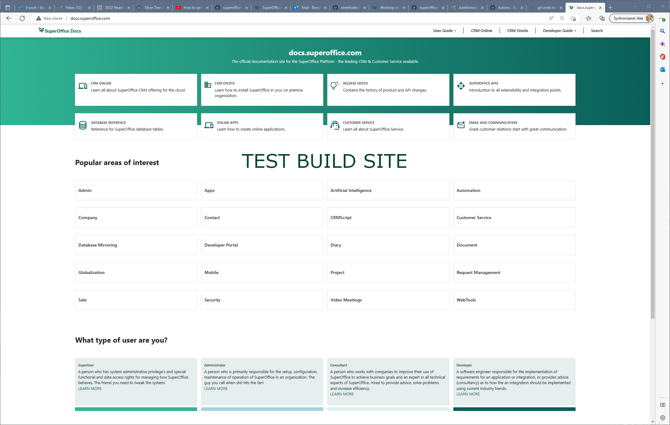 Placeholder start page -screenshot