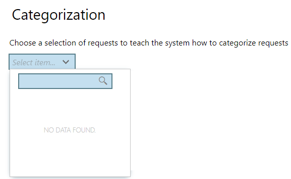 Choose request selection in AI services -screenshot