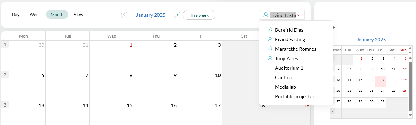 Change owner in the Diary header -screenshot
