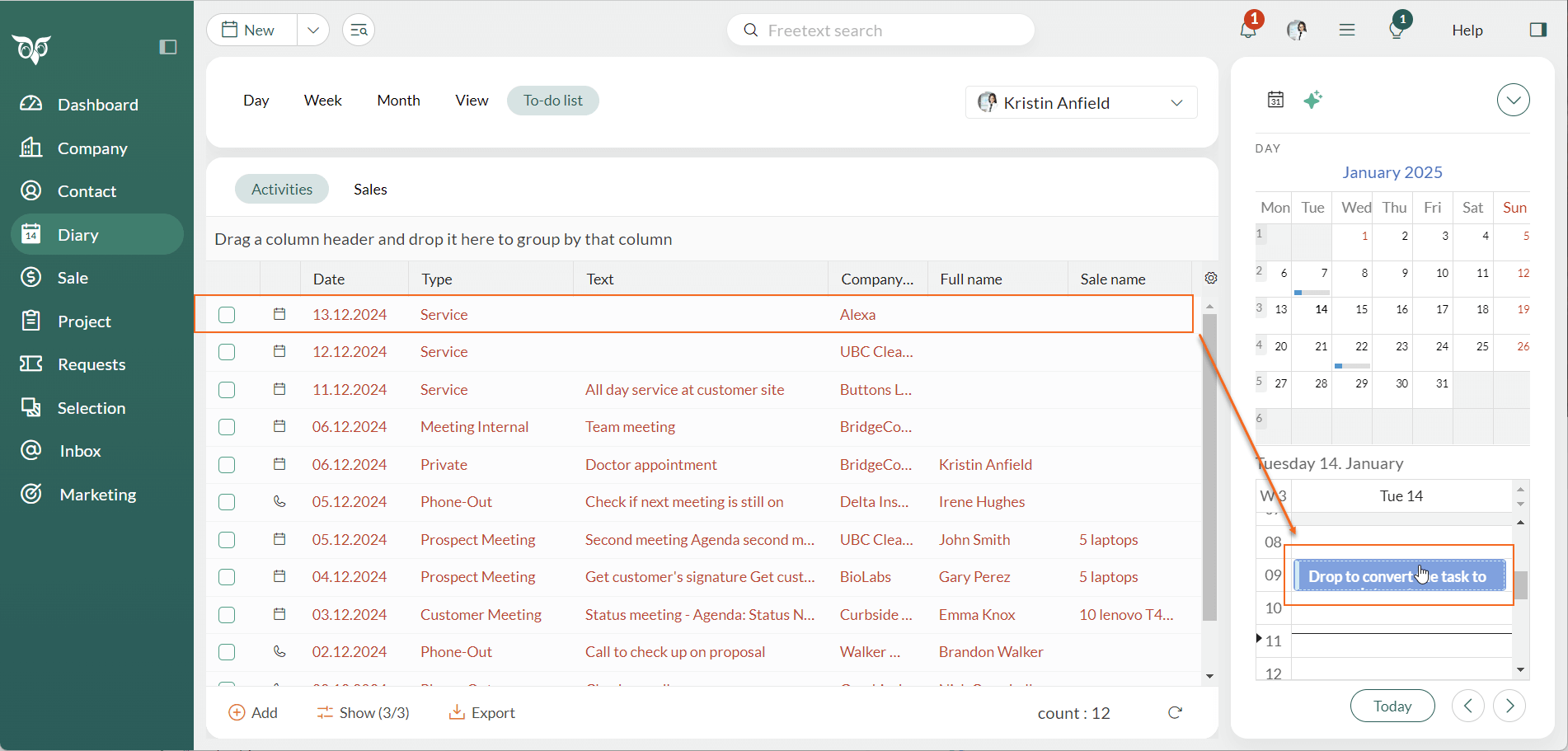 Diary - To-do lists -screenshot