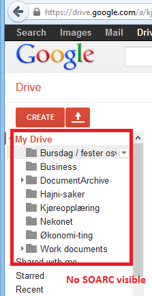 Google drive example -screenshot